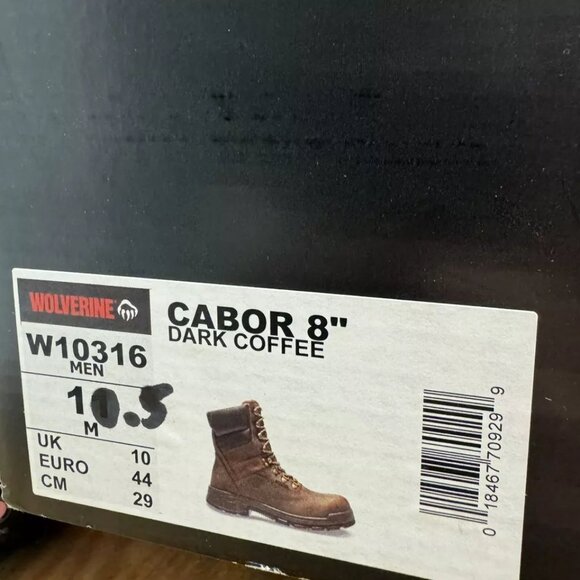 Wolverine Mens Cabor 8” Boot Brown Size 10.5 M